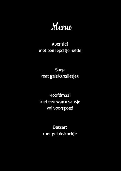 Bruiloft Menukaart - bruidspaar 3