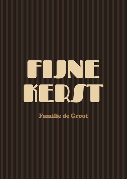 Bruine kerstkaart streepjes met sterren ho ho ho 3