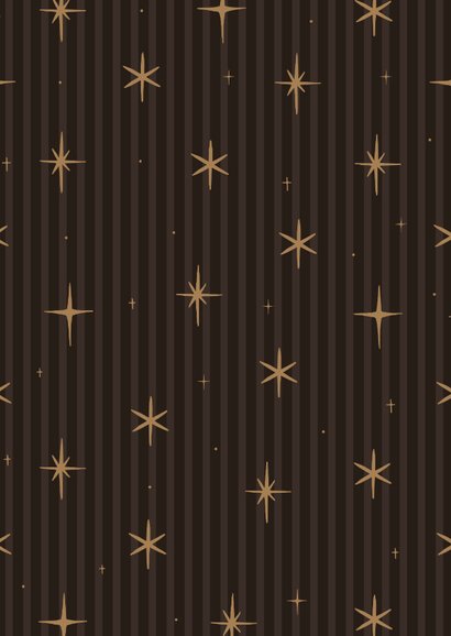 Bruine nieuwjaarskaart cheers streepjes met sterren Achterkant