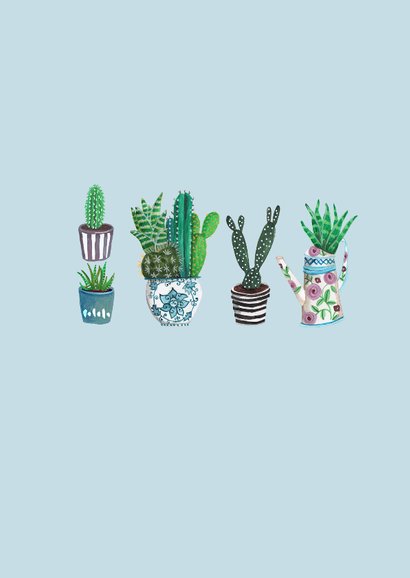 Cactus waterverf Trendy Kaart 2