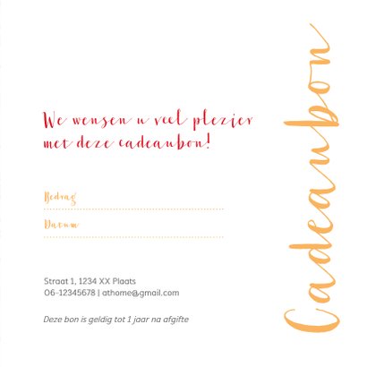 Cadeaubon interieur lifestyle zakelijk zzp 3