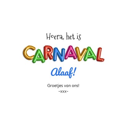 Carnavalskaart foto's kostuums folieballonnen confetti 3