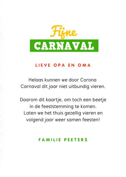 Carnavalskaart kleurrijk confetti foto fijne carnaval 3