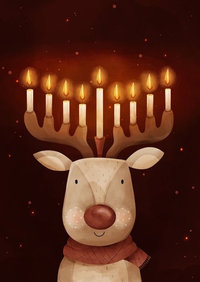 Chanoeka Sameach rendier met kaarsen 2