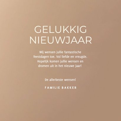 Chique beige nieuwjaarskaartje goud met bokeh 3