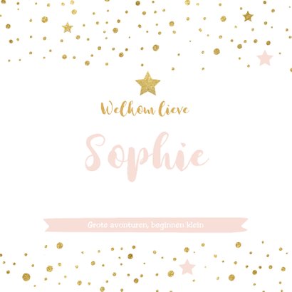 Chique geboortekaartje meisje confetti 3