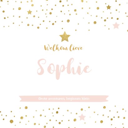 Chique geboortekaartje meisje confetti 3