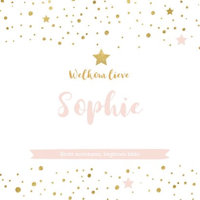 Chique geboortekaartje meisje confetti 3