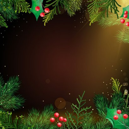Chique kerstkaart realistisch kerstgroen warm sterren licht Achterkant