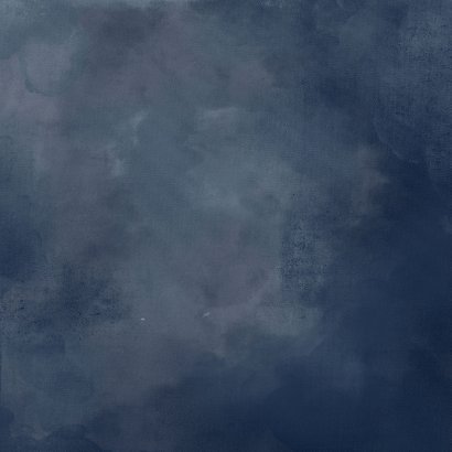 Chique trouwkaart donkerblauw bloemen Achterkant