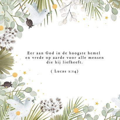 Christelijk nieuwjaarskaart vrede duif met goudfolie 2