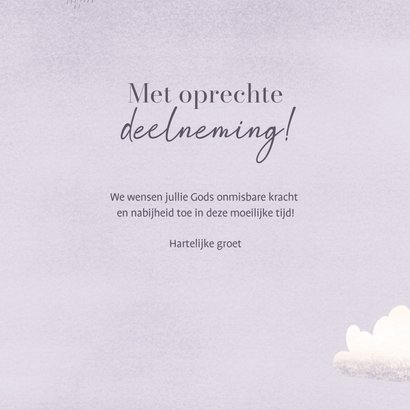 Christelijke condoleance met landschap, wolken en regenboog 3