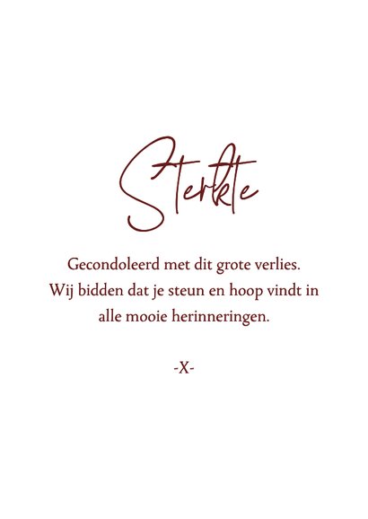 Christelijke condoleancekaart bloemen krans kracht sterkte 3