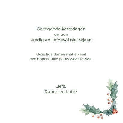 Christelijke kerstkaart beige krans  3