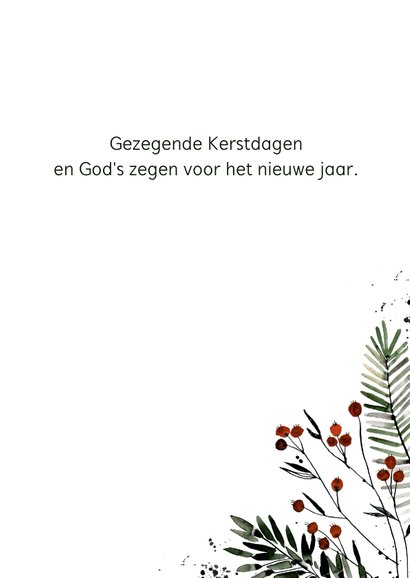 Christelijke kerstkaart bessentakjes 3