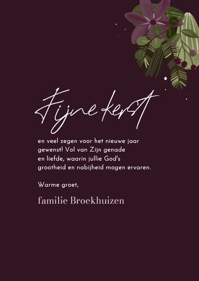 Christelijke kerstkaart botanisch foto jaartal 3