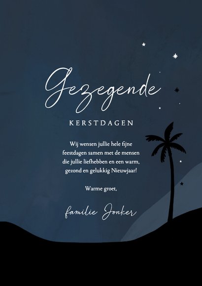 Christelijke kerstkaart kerststal silhouet engel sterren 3