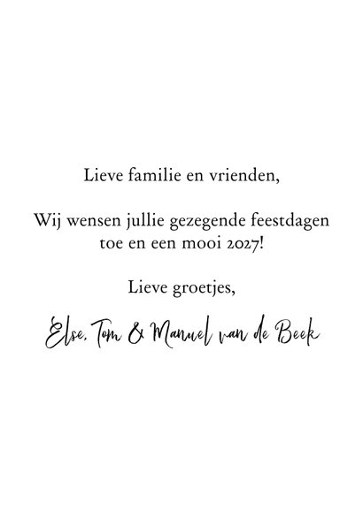 Christelijke kerstkaart met bijbeltekst, takje en foto 3