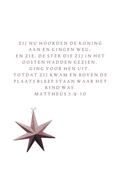 Christelijke kerstkaart met ster 2