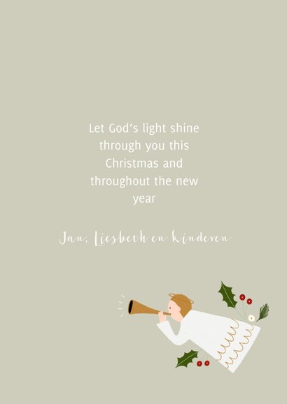 Christelijke kerstkaart met typografie en illustraties 3