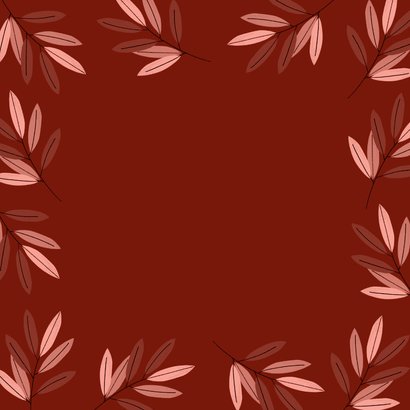 Christelijke kerstkaart rood bladeren alle eer aan Hem Achterkant