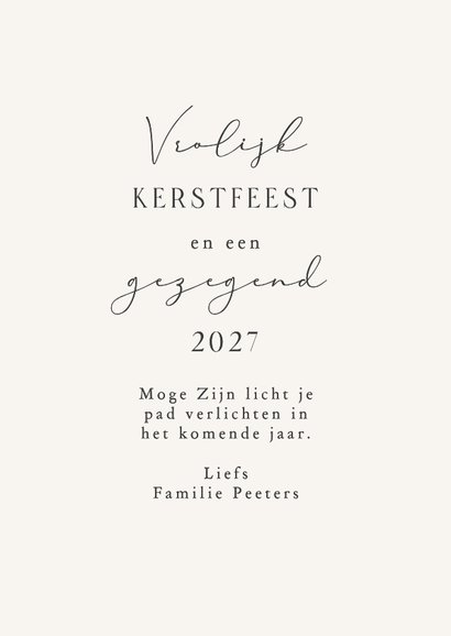 Christelijke kerstkaart ster goud Jezus licht leven 3