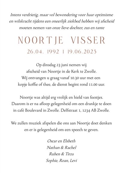 Christelijke rouwkaart kruis bladeren bloemen 3