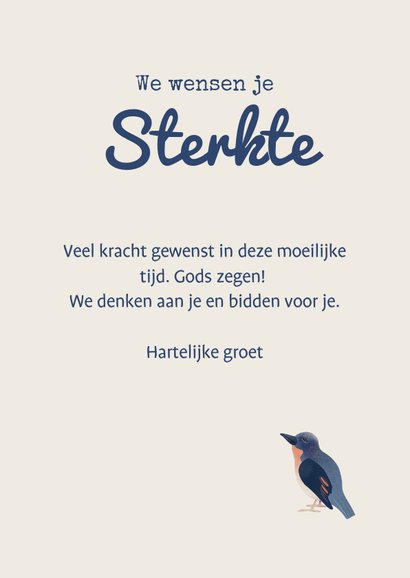 Christelijke sterkte kaart met bijbeltekst en vogeltje 3