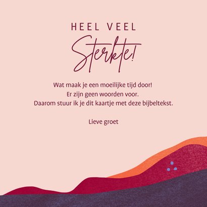 Christelijke sterkte kaart met landschap in warme kleuren 3