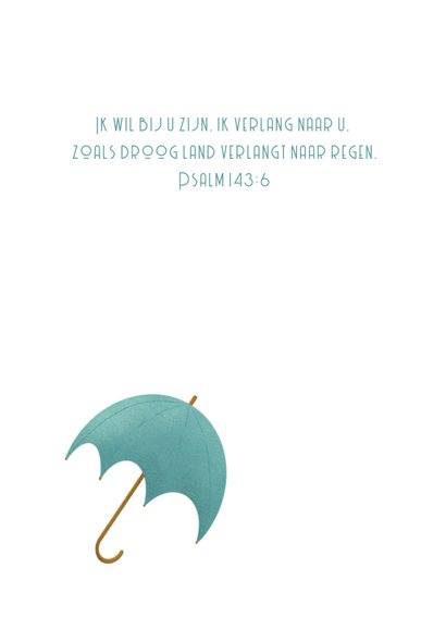 Christelijke sterkte kaart met paraplu en regen 2
