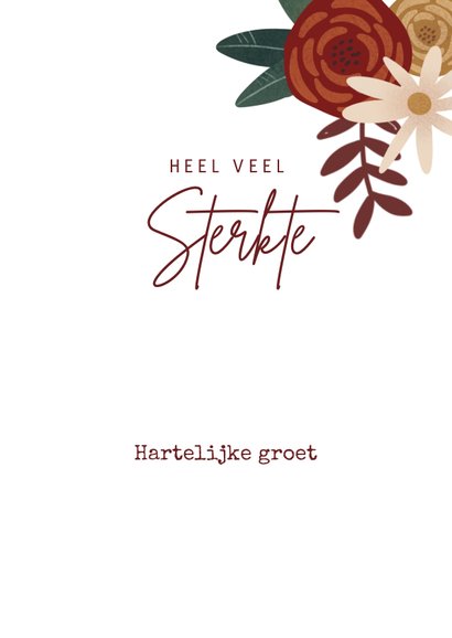 Christelijke sterktekaart met bloemen en bijbeltekst 3