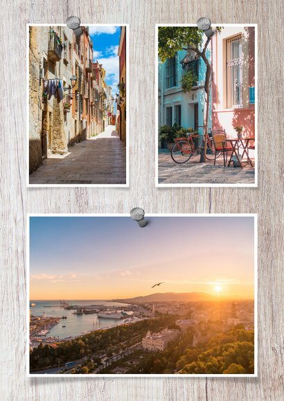 Collage hout met 3 foto's en spijkers 2