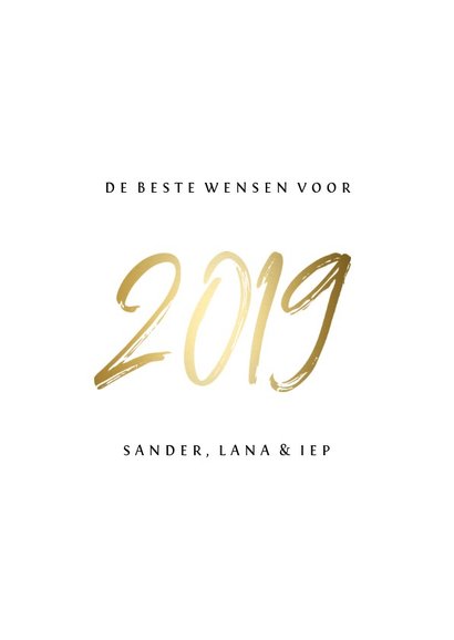 Collagekaart stijlvol '2019' goud 3