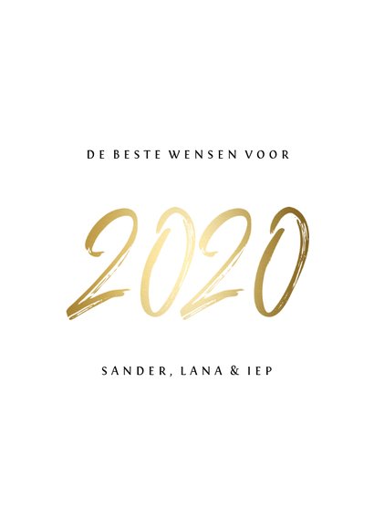 Collagekaart stijlvol '2020' goud 3