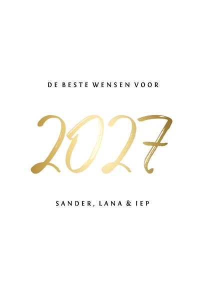 Collagekaart stijlvol '2027' goud 3