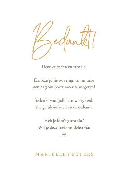 Communie bedankje eigen foto's eucalyptus 3