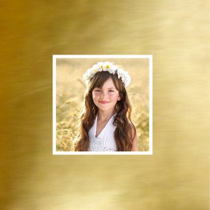 Communie bedankkaart fotocollage goud 2