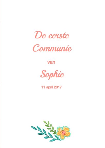Communie Bloemen uitnodiging 3