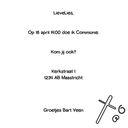 Communie doodle zwart wit - BK 3