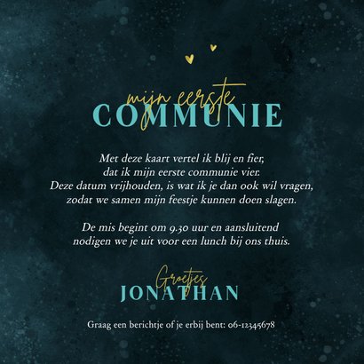 Communie jongen dino Brontosaurus goud hartjes 3