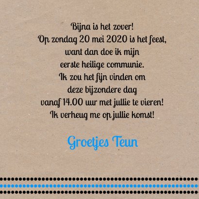 Communie jongen kraft en vlag 2