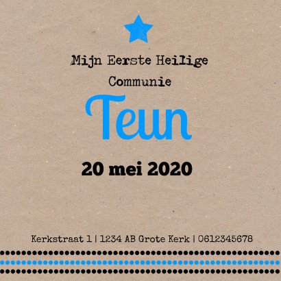 Communie jongen kraft en vlag 3