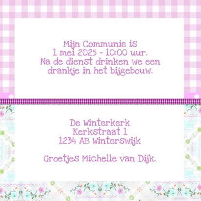 Communie kleurig paars - BK 3