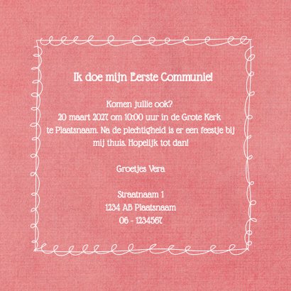 Communie label bloem - DH 3