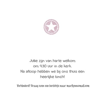 Communie meisje roze ster 3