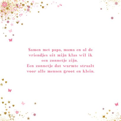 Communie of lentefeest hippe uitnodiging hartjes vlinders 2