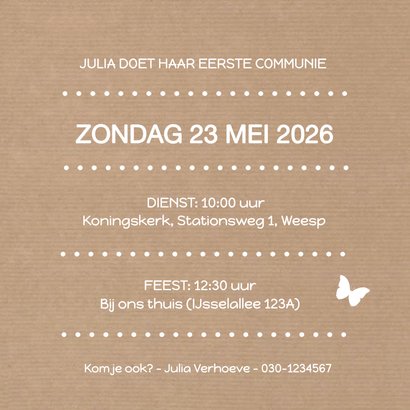 Communie Silhouet vlinder kraft 3