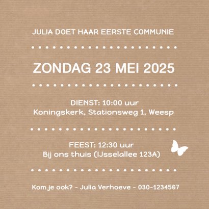 Communie Silhouet vlinder kraft 3