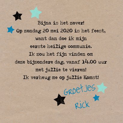 Communie stoere sterren jongen 2