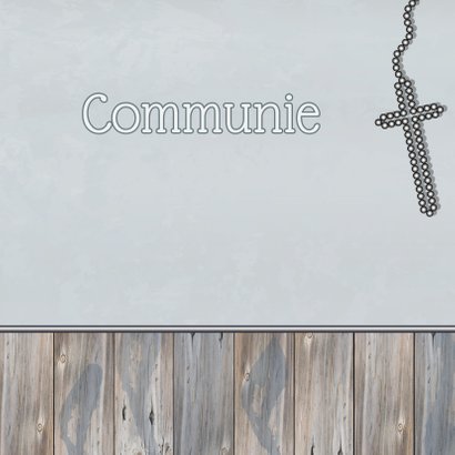 communie uitnodiging HOUT ster 4 3